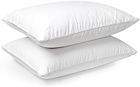 Premium Down and Feather Pillow | for Best Head/Neck Support & Comfort, 100% Dual-Layered Cotton with 550 Fill Power Down (Includes 2 King Pillows)