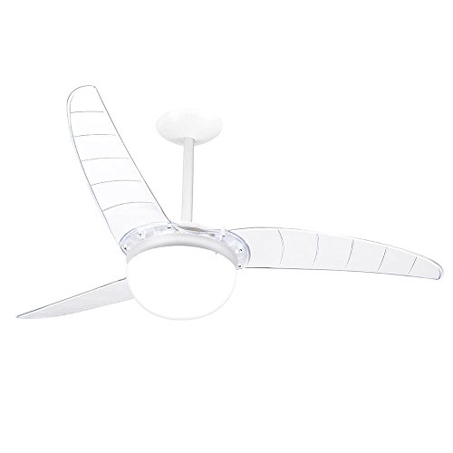 Ventilador de Teto Spirit 302 com 3 Pás de Policarbonato Cristal e Dimmer de 3 Velocidades 127V