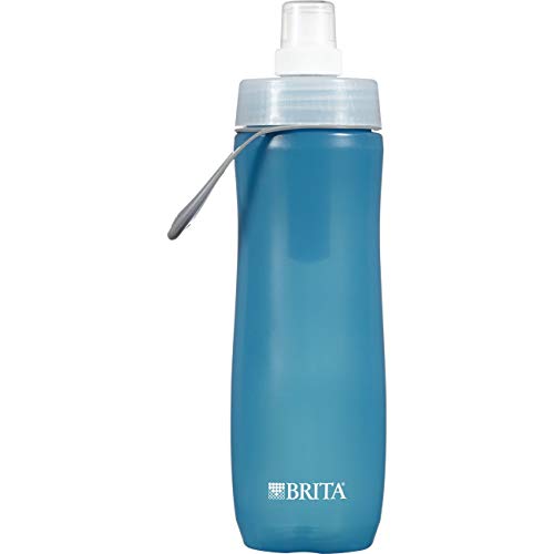 Soft Squeeze Water Filter Bottle, 20oz, Aqua Blue