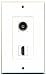 RiteAV - 1 Toslink Digital Audio Port and 1 HDMI Port Wall Plate Decorative - White primary