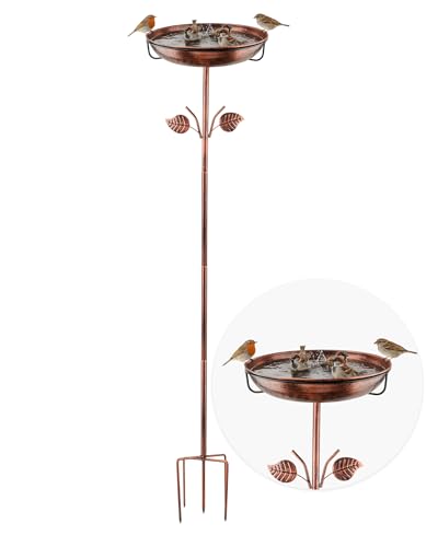 Prism Petal Metal Bird Bath for Outdoor, Durable 5 Clamp Base Feeder Bowl Bird Baths for Outdoor Garden