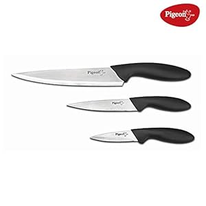 Pigeon by Stovekraft Stainless Steel Kitchen Knives Set, 3-Pieces, Multicolour