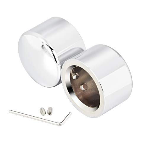 Lalaparts Chrome Front Axle Nut Cover Caps Compatible for Harley Softail Sportster Road King Electra Street Glide 2002-2020
