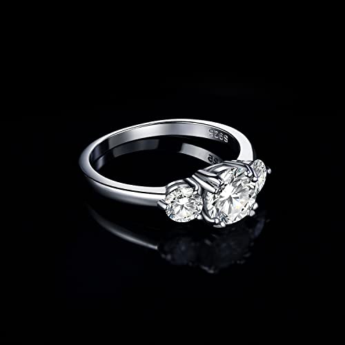 JewelryPalace Women's Solitaire Ring with Oval Cut Moissanite, Engagement Ring 925 Sterling Silver Simulated Diamond, Classic Girl Promise Ring with Stone, Bridal Jewellery Set