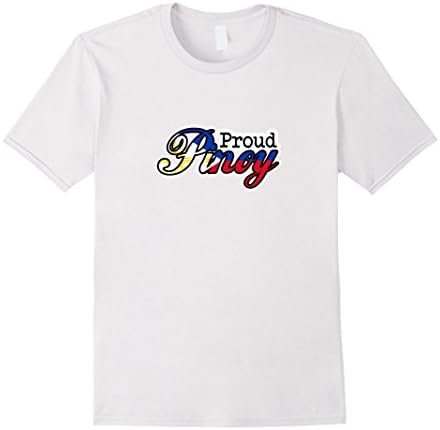 Men's Proud PINOY tshirt Filipino flag shirt Philippines teeshirt Medium White