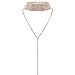 Rhinestones Choker Necklace Double Layer Full Crystal Wide Y Collar Necklace (Gold 1)