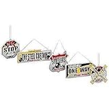 NFL Pittsburgh Steelers Metal Sign Ornaments- 5 Pack