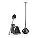 mDesign Hidden Plunger and Brush Set for Toilet Bowl - Brush Cleaner and Plunger Combo with Holder Caddy for Bathroom - Modern Toilet Brush and Plunger Set - Aura Collection - 2 Pack - Charcoal Gray