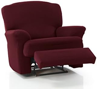 2 Way Stretch Multi Elastic Fabric Easy Fit Washable Nautic Recliner Chair Cover Recliner Chair Protector Slipcover (Wine)