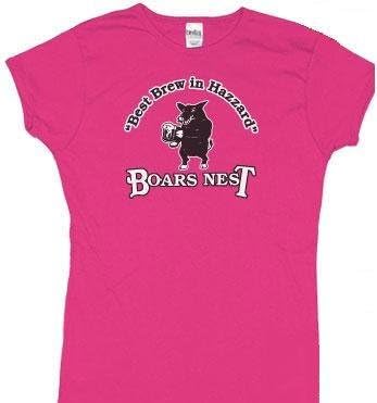 Dukes of Hazzard Boars Nest Juniors Fuschia T-shirt Tee (Small)