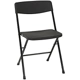 Cosco Resin 4-Pack Folding Chair with Molded Seat and Back, Black