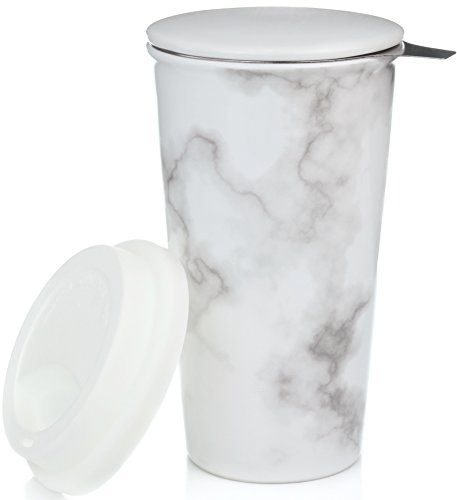 Ceramic travel mug with lid. double-walled insulated cu…