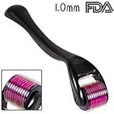 Derma Roller Kit 1.0mm for Face - Premium 540 Titanium micro Needle Skin Care Tools - Includes Storage Case