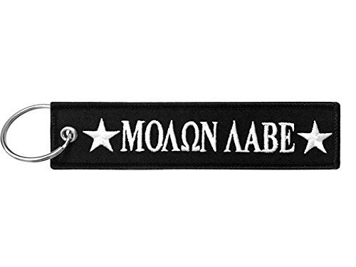 Military Molon Labe Keychain Tag with Key Ring, EDC for Servicemen, Car, Motorcycle (Black) - Thumbnail 3