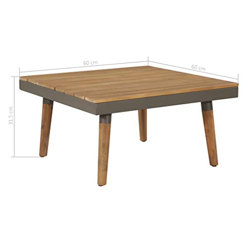 Festnight 4-TLG. Garten-Lounge-Set mit Auflagen Gartensofa Gartenmöbel Lounge Set Gartenset Sitzgruppe Sitzgarnitur Gartengarnitur Massivholz Akazie Braun – Bild 5