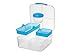 Sistema To Go Collection Bento Cube Lunch Box, Small, Clear/Blue Klips