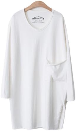 Amazon イイネショップ Eeneshop ヴィンテージ加工 ワイドポケット ロング丈カットソー レディース ファッション カジュアル フリー サイズ Free カラー Black Tシャツ カットソー 通販