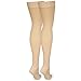 NuVein Medical Compression Stockings, 20-30 mmHg Support, Women & Men Thigh Length Hose, Open Toe, Beige, X-Large