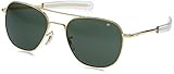 AO Original Pilot Sunglasses 57mm Gold Frames with Bayonet Temples and True Color Grey Polarized Glass Lenses (OP57G.BA.TCP)