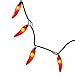Lee Display Red Chili Pepper Lights 35 Chili Bulbs 3'' Spacing Green Wire 11' Length Red Chili Pepper Lighting Vegetable Lights Christmas Mini Steady Green String Lights (Red Chili)