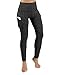 ODODOS Women's High Waisted Yoga Pants with Pocket, Workout Sports Running Athletic Pants with Pocket, Full-Length,SpaceDyeCharcoal,Small