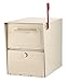 Architectural Mailboxes 6200S-10 Oasis Classic Locking Post Mount Mailbox, Sand