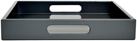 Dark Gray Ottoman Coffee Table Serving Tray with Handles Medium to Extra Large Oversize