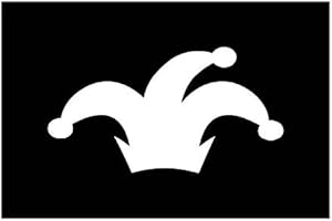 Jester Hat Vinyl Decal | White | Made in USA by Foxtail Decals | for Car Windows, Tablets, Laptops, Water Bottles, etc. | 4.5 x 2.4 inch