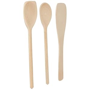 Tala Set of 3 Wooden Cooking Utensils - FSC¨ Beech Wooden Spatula, Spoon & Scraper Spoon - Heat Resistant, Easy to Use…