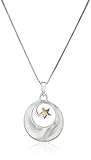 Two-Tone Sterling Silver and Yellow Gold Inspirational Pendant Necklace, 18