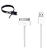 Extra Long (10ft) White 30 pin USB Power Cord and Charge Sync Cable with 8 Velco tie for iPhone 4, 4S, iPod, Ipad 1,2,3 AJ Pro (TM)