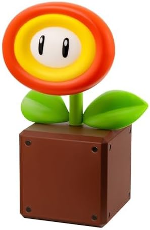 Nintendo Super Mario Fire Flower Licenciado Oficialmente Lâmpada de Secretária LED da Nintendo, Luz de Gamer Alimentada por USB, Presente de Decoração de Casa