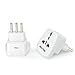 Adapter for Italy and Chile, Type L, 3-Pin Grounded Plug, Universal Travel Outlet, Tamper Resistant Socket, 2 Pack