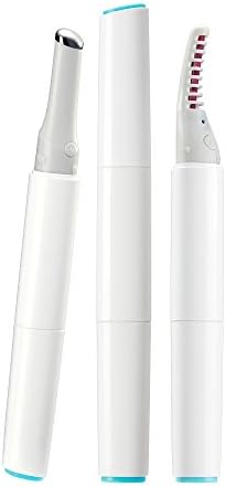 2 in 1 Heated Blink Eyelash Curler Under Eye Massager Wand from Emay Plus, Long Lasting Nature Looking Electric Curler Reducing Wrinkle / Dark Circle / Eye Bag and for Better Absorption of Eye Cream