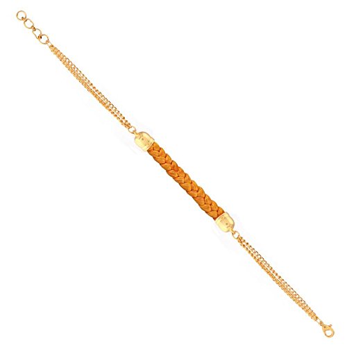 i jewels gold plated rakhi bracelet for boys/men - yellow (r620)