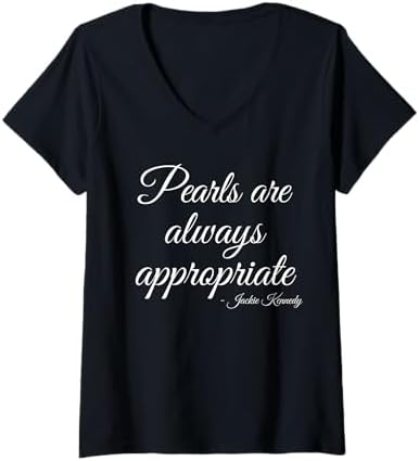 Amazon.com: Womens Pearls are always appropriate V-Neck T-Shirt