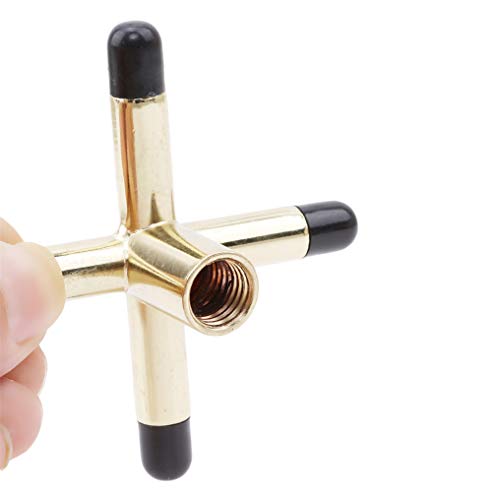Yunzee Simple Style Anti-Slip Billiards Snooker Pool Cue Rest Bridge Head Holder Durable Pool Cue Snooker Accessory,Golden colloidal Particle Cross,Metal Copper Plating