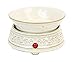 White Fleur de Lis Ceramic 2in1 Wax Melt Candle Warmer Decorative Burner for Scents Candles Oils - Electric Plug in Hot Plate & Cube Melting Dish Flameless Odor Eliminating Air Freshener