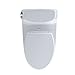 TOTO Carlyle II One-Piece Elongated 1.28 GPF Universal Height Skirted Toilet with CEFIONTECT, Cotton White