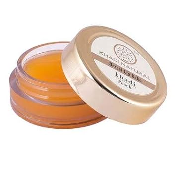 Khadi Natural Peach Lip Balm - With Beeswax & Honey (Set of 2)