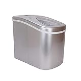 Prime Home Countertop Ice Maker - Ice Cubes Ready in 8 Mins - Makes 26 lbs of Ice in 24 hrs - Perfect for Water Bottles, Mixed Drinks - Portable Stainless Steel Ice Maker