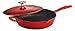 Tramontina Bestow Enameled Cast Iron Skillet with Lid, 10-inch Frying Pan, Red