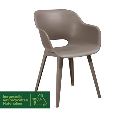 Allibert by Keter Gartensessel Akola, cappuccino, 2er Set, Kunststoff, 56.7 x 55.8 x 80.1 cm, Schalenstuhl in Cupform, perfekt für Garten, Terrasse oder Esszimmer – Bild 3