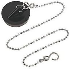 2 x Kitchen Sink Plug Stainless Ball Chain with S Hook 37