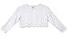 Little Girls Sweater Style Knit Cotton Bolero Pearl Jacket White Size L (8-10)