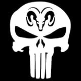 Dodge Ram Punisher Vinyl Decal Sticker|Cars Trucks Vans Walls Laptops Cups|White|5.5 In|KCD814