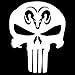 Dodge Ram Punisher Vinyl Decal Sticker|Cars Trucks Vans Walls Laptops Cups|White|5.5 In|KCD814