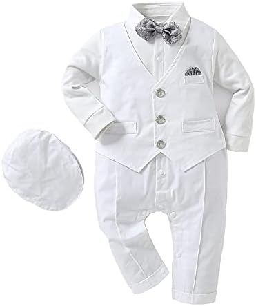 Baby Boy Gentleman Outfits Long Sleeve Button Shirts With Bowtie Suspender Pants Set Kids - View #10