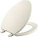 KOHLER K-4774-47 Brevia Elongated Toilet Seatwith Quick-Release Hinges and Quick-Attach Hardware for Easy Clean in Almond