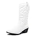 West Blvd Miami Cowboy Western Boots, White Pu, 7